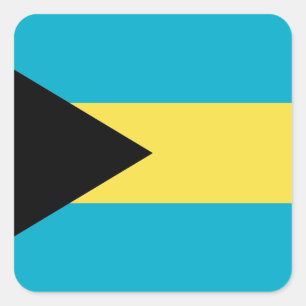 Bahamas-Flagge Quadratischer Aufkleber