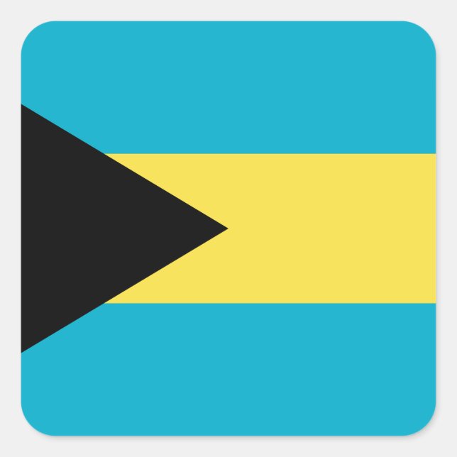 Bahamas-Flagge Quadratischer Aufkleber (Vorderseite)
