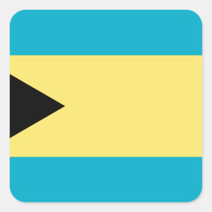 Bahamas-Flagge Quadratischer Aufkleber