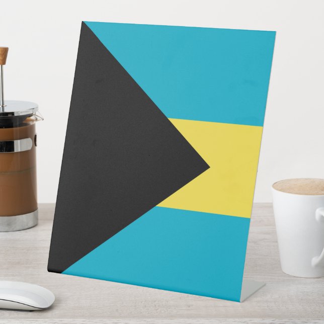 Bahamas-Flagge Sockelschild (In Situ)