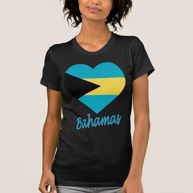 Bahamas-Flaggen-Herz T-Shirt (Vorderseite)