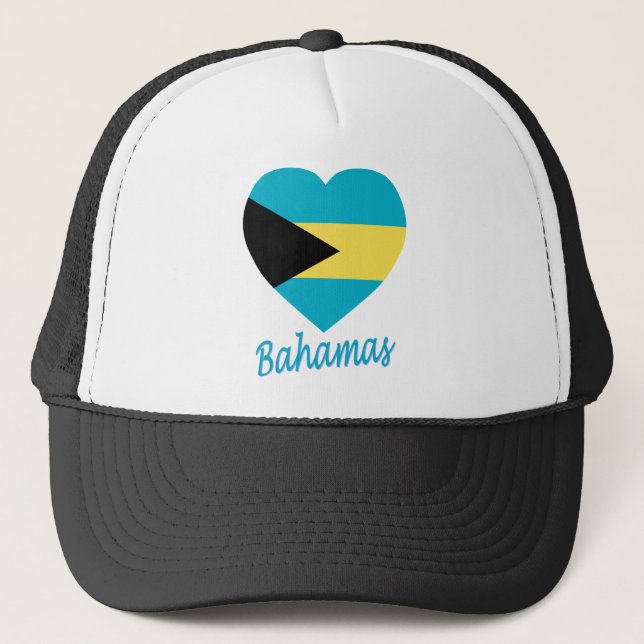 Bahamas-Flaggen-Herz Truckerkappe (Vorderseite)
