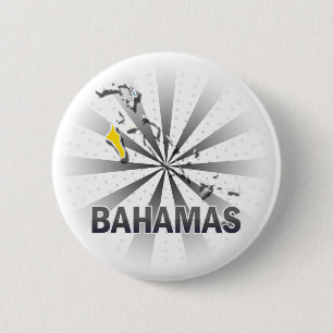 Bahamas-Flaggen-Karte 2,0 Button