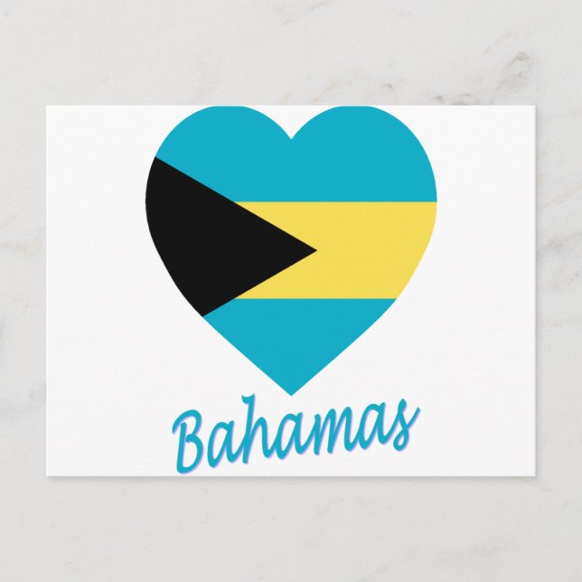 Bahamas Flaggenherz Postkarte (Vorderseite)