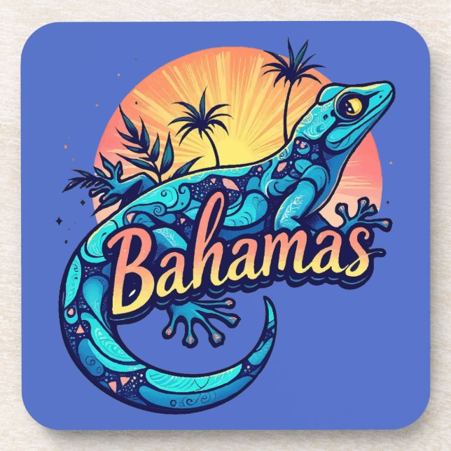Bahamas Gecko Caribbean Getränkeuntersetzer (Vorderseite)