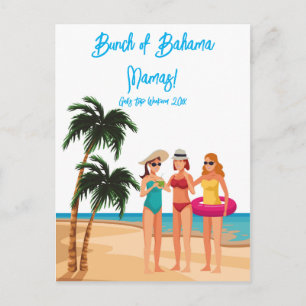 Bahamas Girls Trip Junggeselinnen-Abschied Urlaub Einladungspostkarte