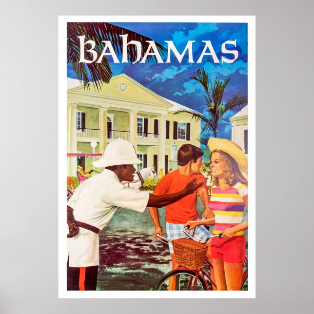 Bahamas, höflicher Polizist, der auf dem Weg zum P Poster (Vorne)