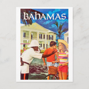 Bahamas, höflicher Polizist, der auf dem Weg zum P Postkarte