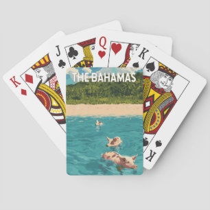 Bahamas Illustration Reise Kunst Vintage Spielkarten