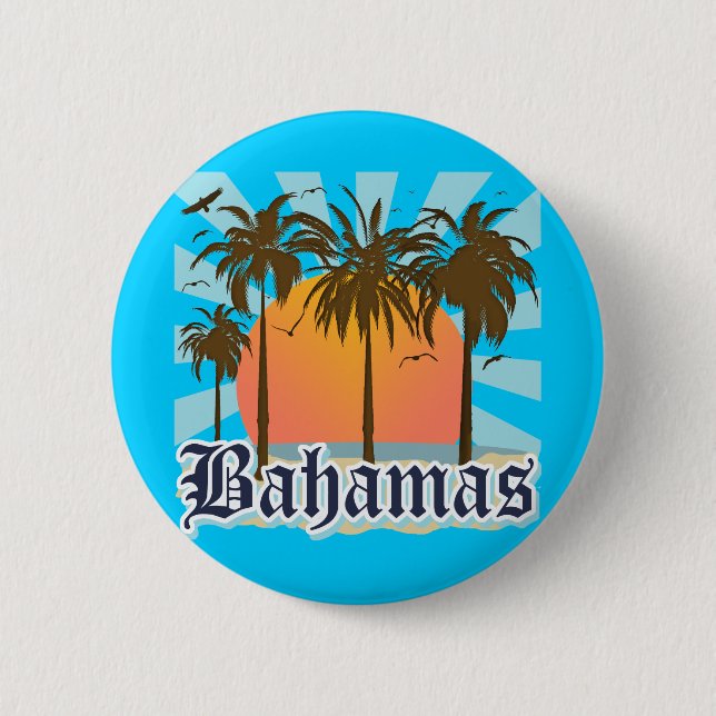 Bahamas-Insel-Strände Button (Vorderseite)