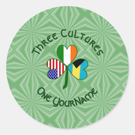 Bahamas irisches amerikanisches Kleeblatt Personal Runder Aufkleber