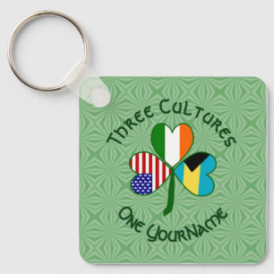 Bahamas Irland USA-Flaggen Shamrock Ihr Name Schlüsselanhänger