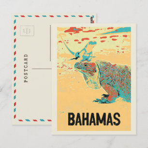 Bahamas Karibik, typisch Karibik Iguana Postca Postkarte