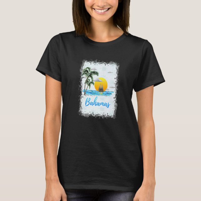Bahamas Karibischer Urlaub Segeln T-Shirt (Vorderseite)