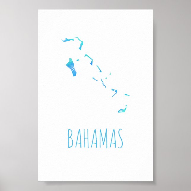 Bahamas Karte Poster (Vorne)