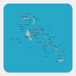 Bahamas-Karten-Aufkleber Quadratischer Aufkleber