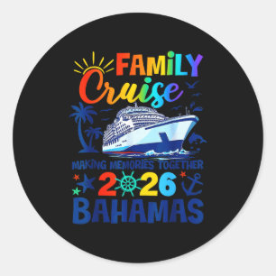 Bahamas-Kreuzfahrt 2026 Familie Freunde Runder Aufkleber