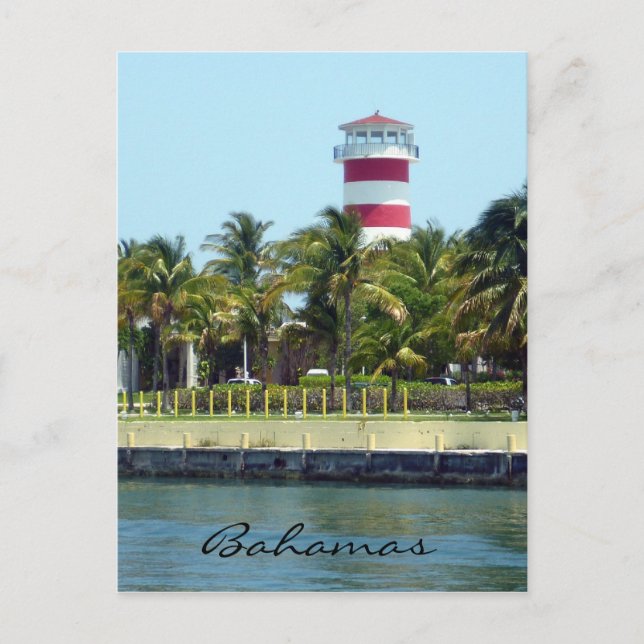 Bahamas Leuchtturm Postkarte (Vorderseite)