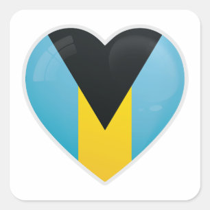 Bahamas Liebe Icon Quadratischer Aufkleber