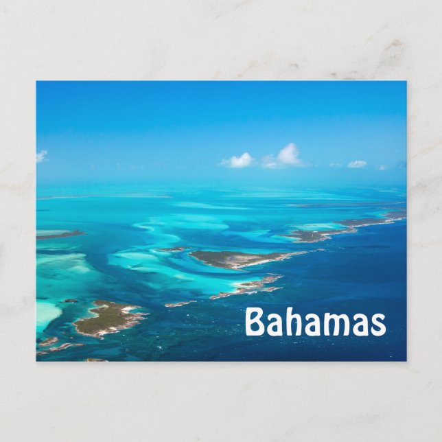 Bahamas Luftaufnahme Postkarte (Vorderseite)