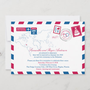 Bahamas Luftpost-Hochzeitsempfang Einladung