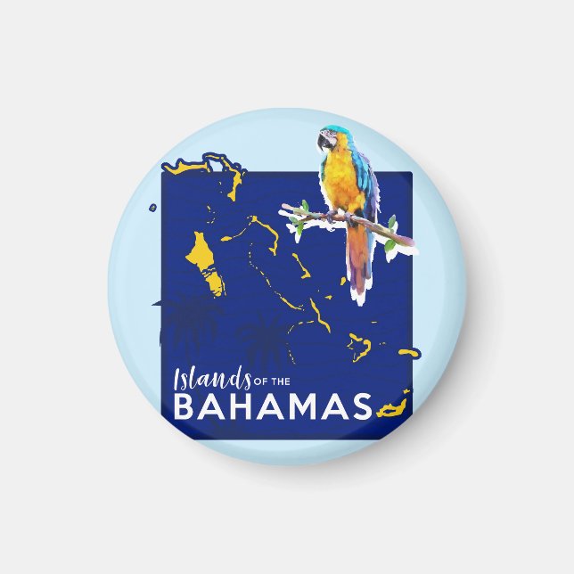 Bahamas Magnet Urlaub Cruise Bahamas Karte Papagei (Vorne)