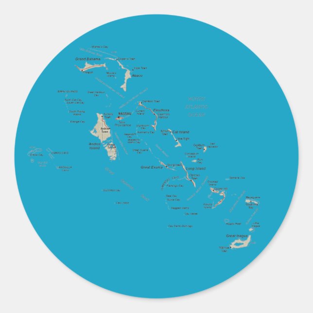Bahamas Map Sticker (Vorderseite)