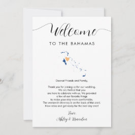Bahamas Map Wedding Welcome Letter Tour Karte