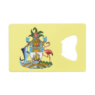 Bahamas mit Wappen (Karibisches Paradies) Geldbeutel Flaschenöffner