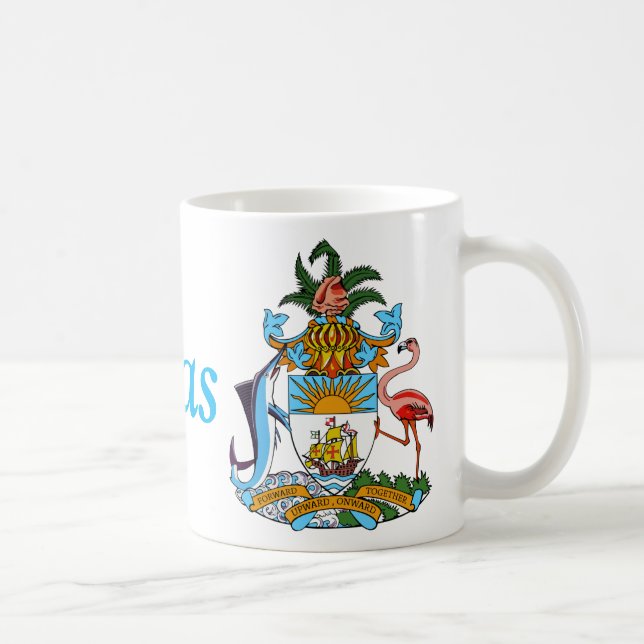 Bahamas mit Wappen (Karibisches Paradies) Kaffeetasse (Rechts)