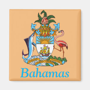 Bahamas mit Wappen (Karibisches Paradies) Magnet