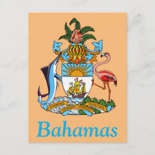Bahamas mit Wappen (Karibisches Paradies) Postkarte