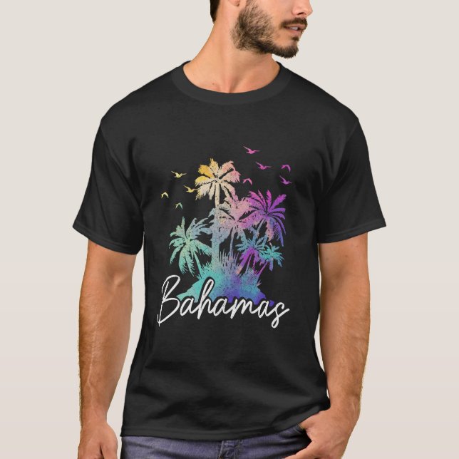 Bahamas Nassau Beach Palm Trees Vacation T-Shirt (Vorderseite)