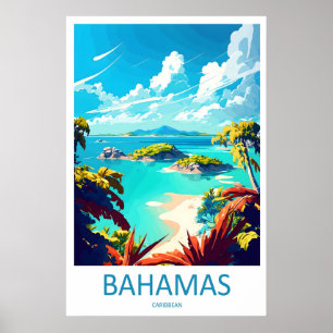 Bahamas National Vintage Poster Reise Park Ski