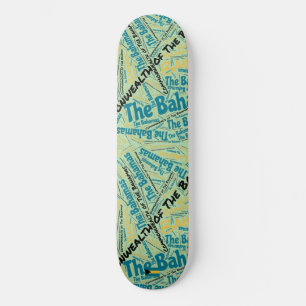 Bahamas Nationalstolz Wordcloud Skateboard