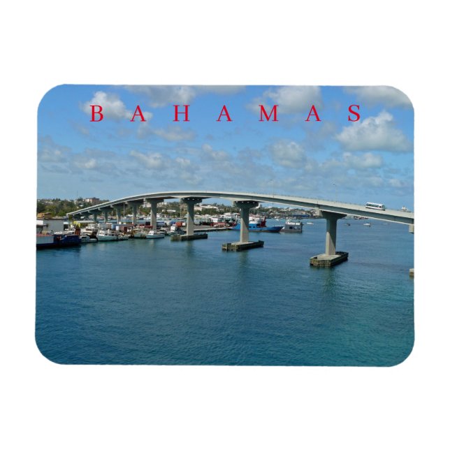Bahamas Paradise Island Bridge Blick Kühlschrankma Magnet (Horizontal)