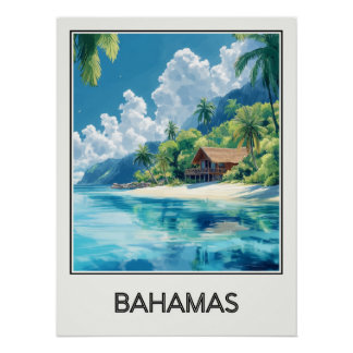 Bahamas-Poster, Hütte am tropischen Strand Poster