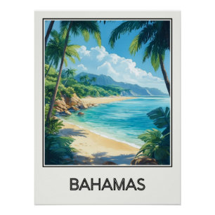 Bahamas-Poster, paradiesischer Strand und Wasser Poster