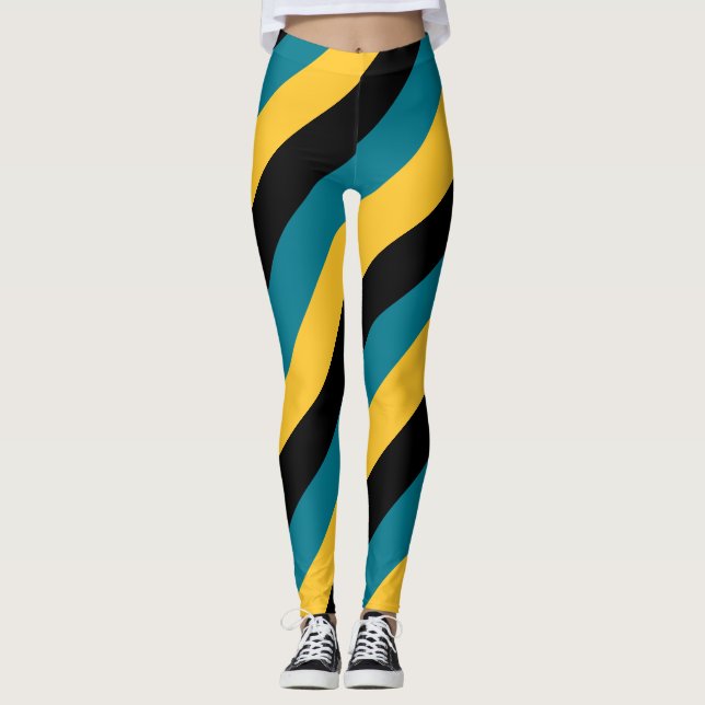 "Bahamas Pride Stripes" Patriotic Leggings (Vorderseite)