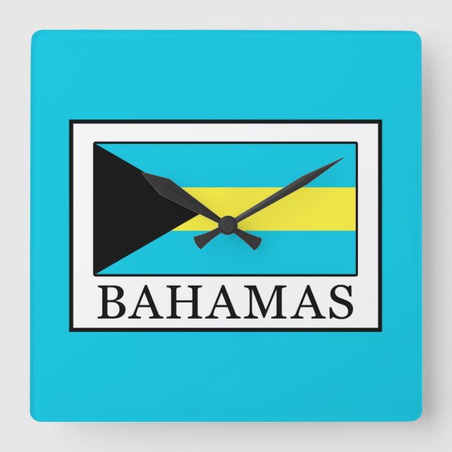 Bahamas Quadratische Wanduhr (Vorderseite)