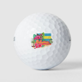 Bahamas Retro-Karibikinsel Flamingo Vintag Golfball