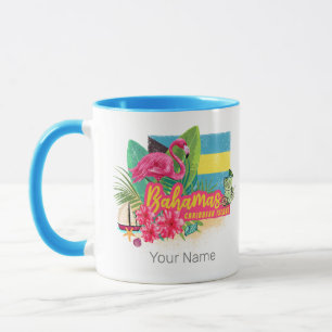 Bahamas Retro-Karibikinsel Flamingo Vintag Tasse