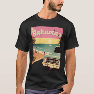 Bahamas Retro-Strandurlaubsgrafiken Bahamas Surfen T-Shirt