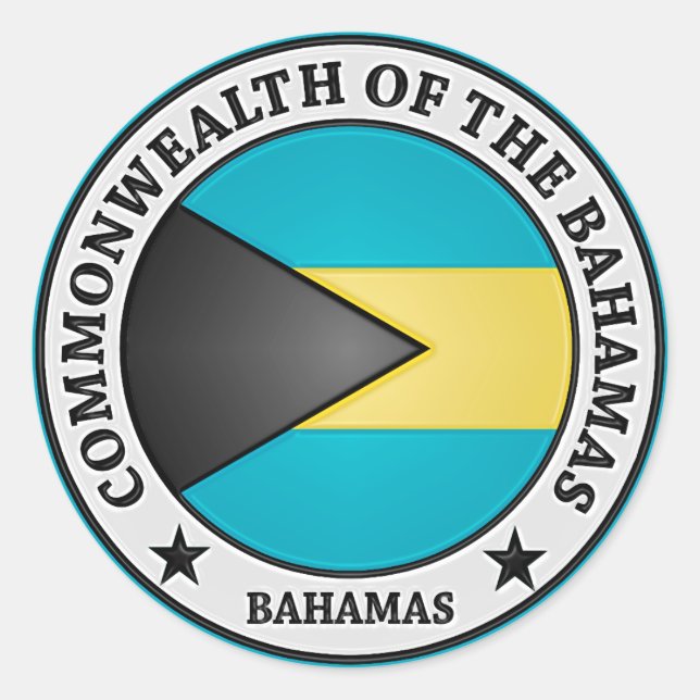 Bahamas Round Emblem Runder Aufkleber (Vorderseite)