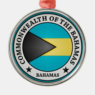 Bahamas Round Emblem Silbernes Ornament