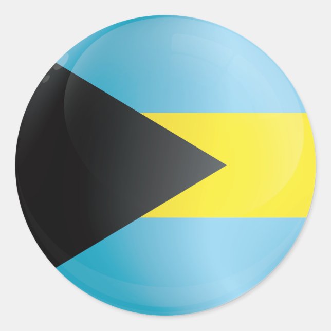 Bahamas Round-Icon-Flagge Runder Aufkleber (Vorderseite)