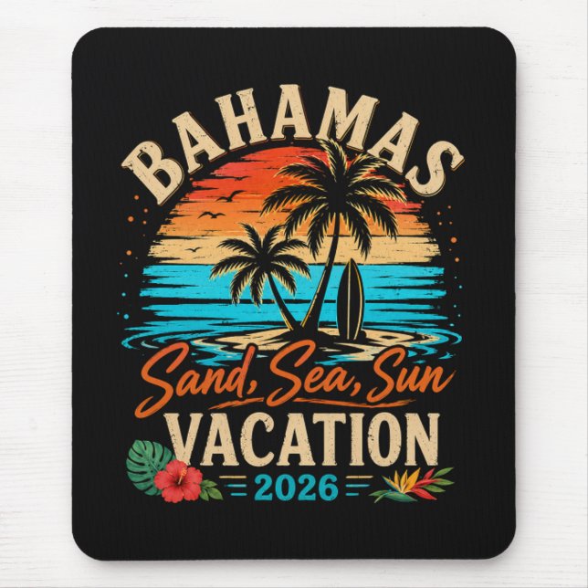 Bahamas Sand Meer Sonn Urlaub 2026 Mousepad (Vorne)