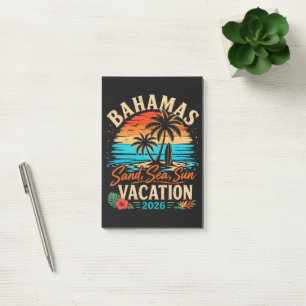 Bahamas Sand Meer Sonn Urlaub 2026 Post-it Klebezettel