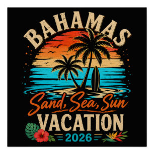 Bahamas Sand Meer Sonn Urlaub 2026 Poster