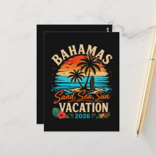 Bahamas Sand Meer Sonn Urlaub 2026 Postkarte